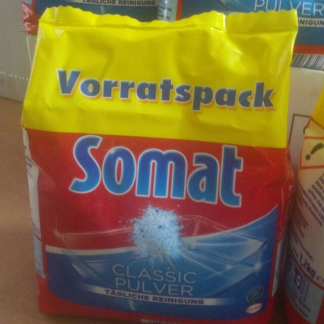 Bột rửa bát chén Somat Classic túi 1,2kg chuyên dùng cho máy (tặng que thử nuớc cứng khi mua 2 túi )