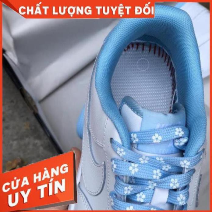 Giày thể thao sneaker Af1 trắng xanh blue thấp cổ hàng 1:1 full size nam nữ Hà Nội