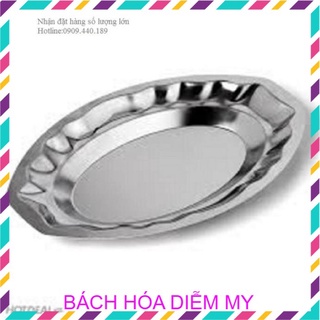 Đĩa hay khay inox, đĩa hấp cá cạn hay đựng cá tiện dụng có nhiều size