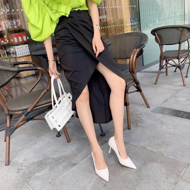 Giày cao gót da trơn gót nhọn fullbox hàng quảng châu cao cấp