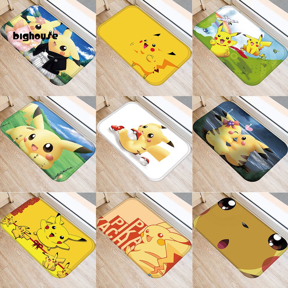 Thảm Lót Sàn Nhà Tắm Thấm Hút Nước Chống Trượt Hình Pikachu / Quái Vật Đáng Yêu