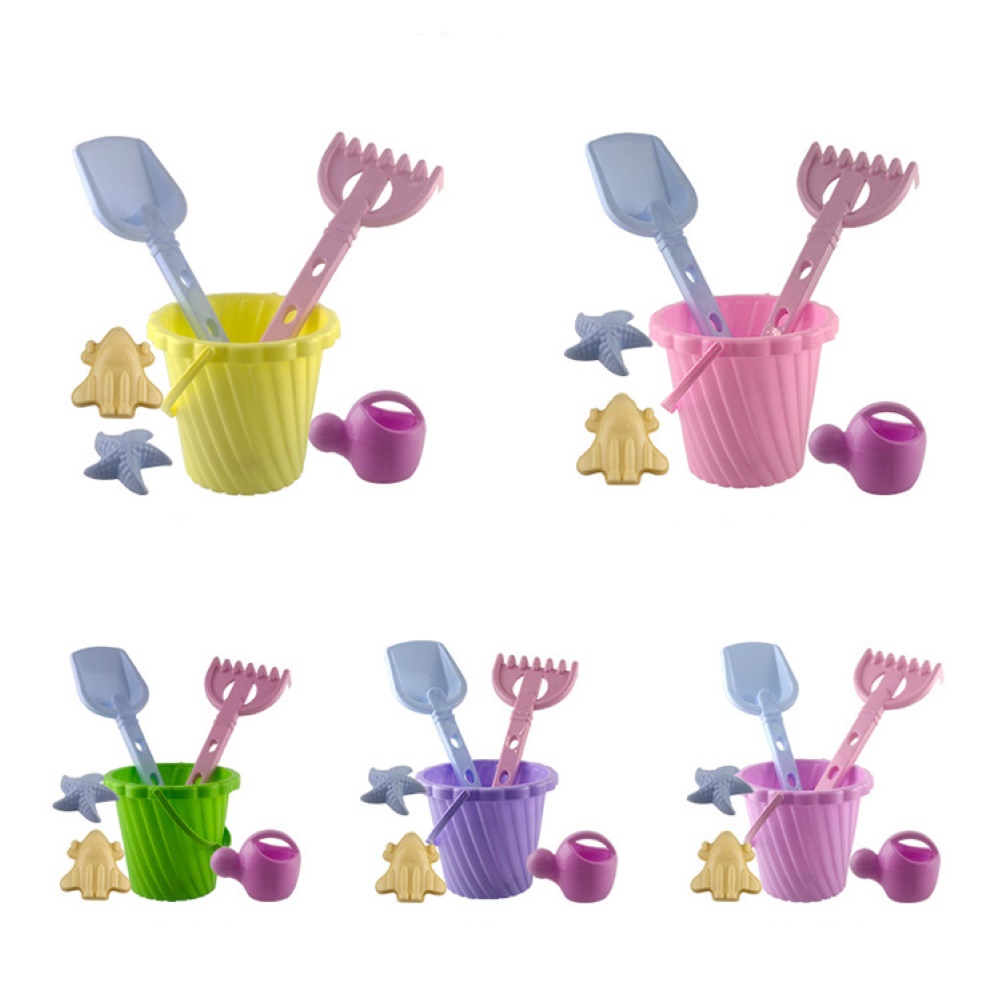 Bộ 6 Món Đồ Chơi Gồm Xô Và Xẻng Xúc Cát Dành Cho Trẻ Em Chơi Trên Bãi Biển