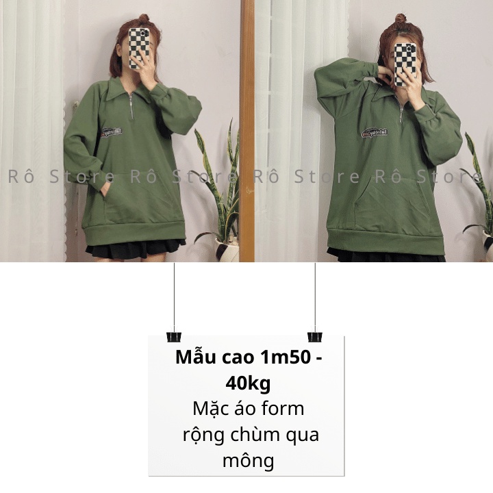 Áo polo nỉ sweater có cổ khóa form rộng unisex nam nữ in chữ Staturday siêu ngầu RÔ STORE PL02