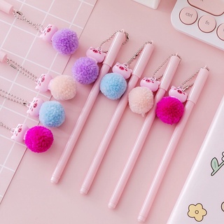 D20 Bút mực viết hình heo cục bông móc khoá dễ thương