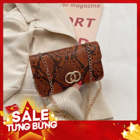 Túi xách nữ đeo chéo mini họa tiết da trăn phong cách Retro- DC08 túi đeo vai TX Quảng Châu cao cấp