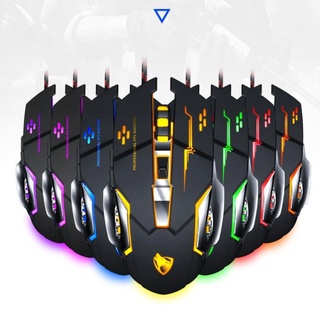 Chuột máy tính có dây chuyên GAME T-Wolf V6 PRO Full Led, Chuột gamming siêu nhạy chỉnh 800 - 3200DPI, Đế di kim loại