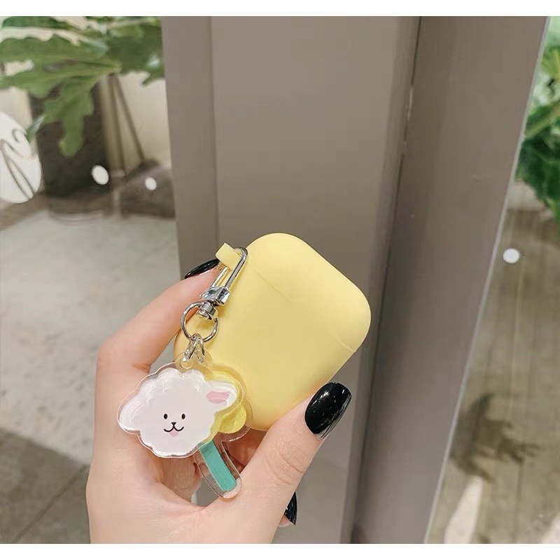 Vỏ case vàng mix bảo vệ bao đựng tai nghe airpods 1 2 - Ốp airpods chống va đập, chống bẩn, kèm móc khoá như hình