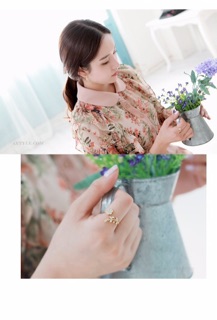 Nhẫn hoa 2 màu