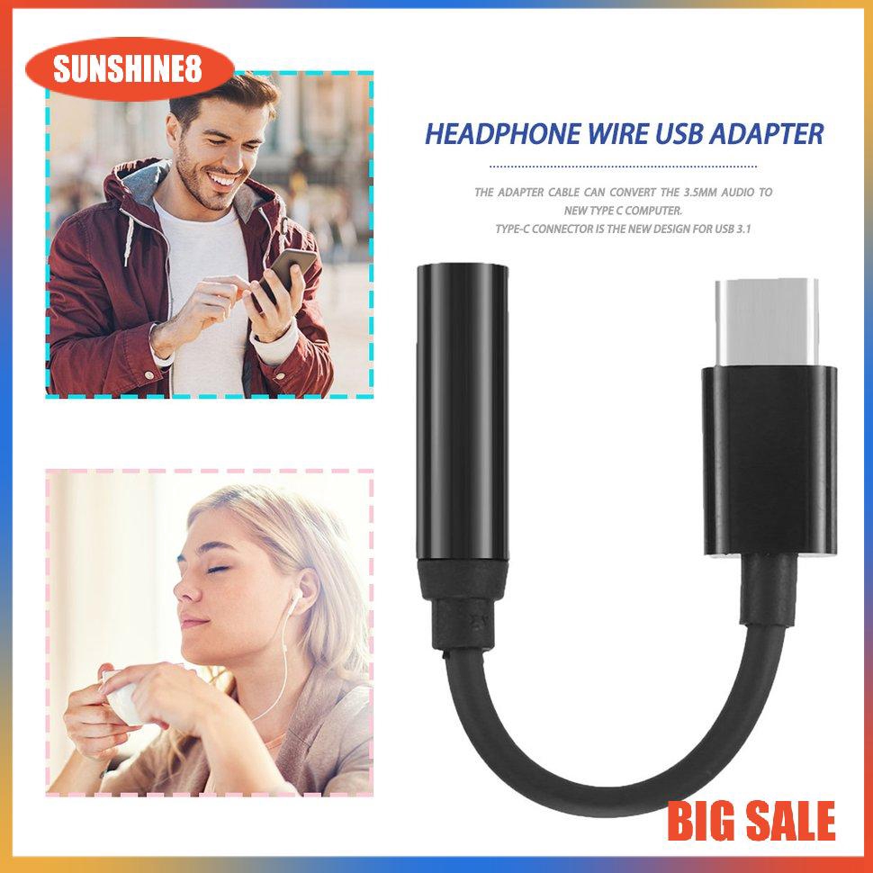 Cáp chuyển từ Type-C sang jack âm thanh 3.5 mm -chuyển USB type C sang 3.5mm