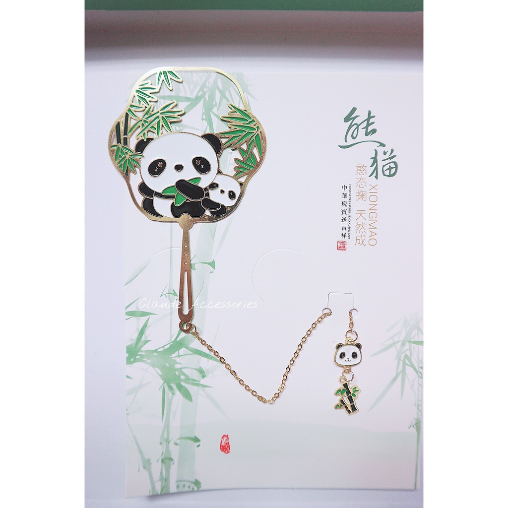 Bookmark kim loại gấu panda cute