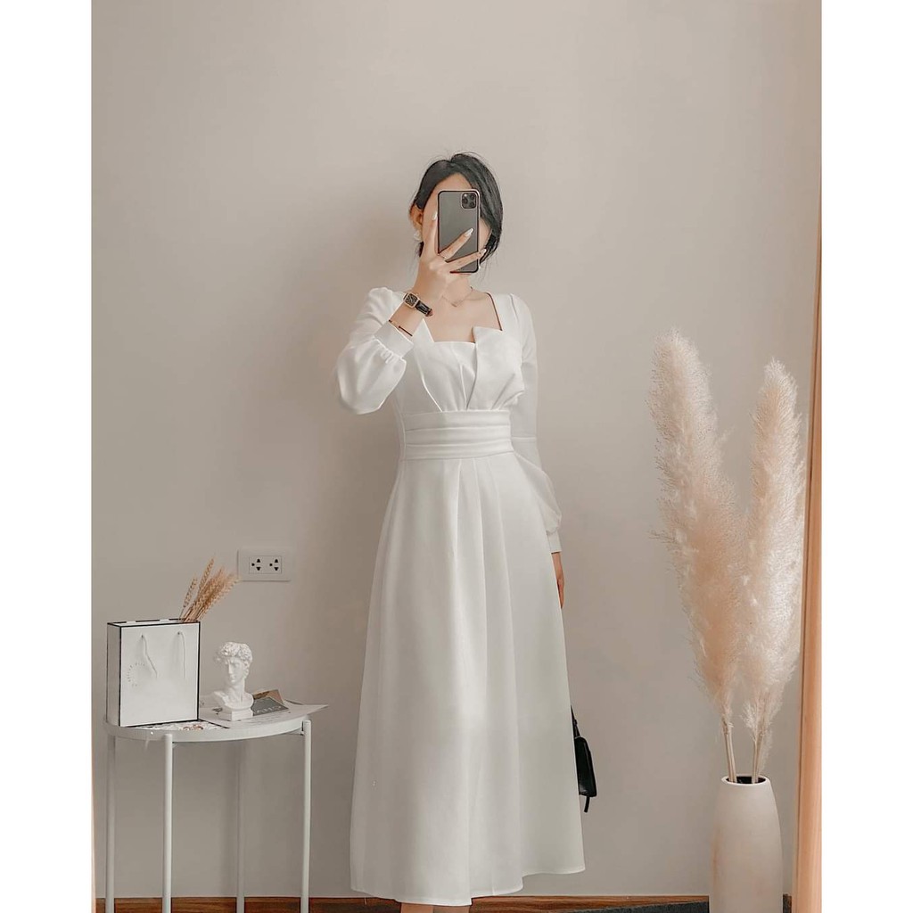 Đầm dự tiệc xòe tay phồng cách điệu Julliet Dress