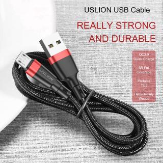 USLION 1M 3A Fast Charging Micro USB Cable for Xiaomi Redmi Samsung  Cord Android Micro usb Cable