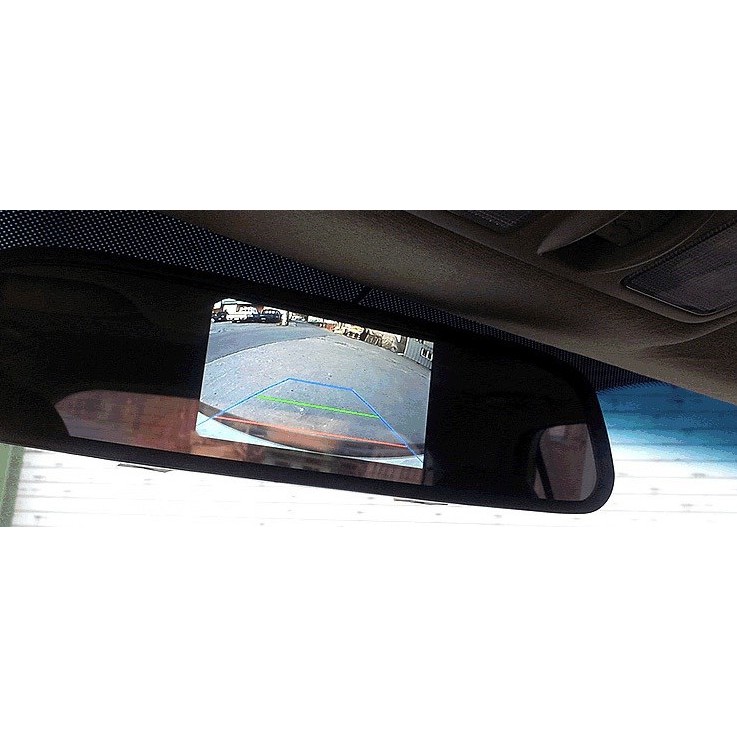 Màn hình gương chiếu hậu ô tô 5 inch LCD hiển thị camera tiến, lùi, cập lề