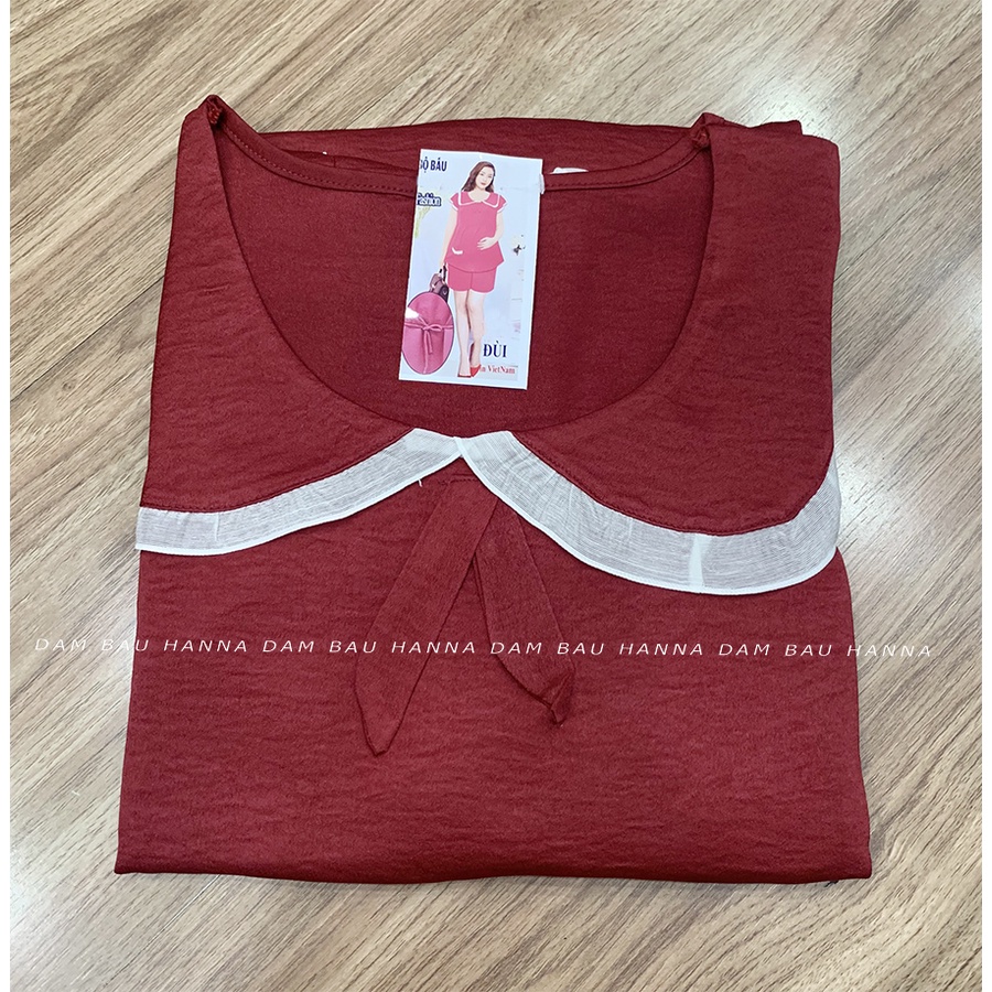 [HANNA] Đồ bộ đùi mặc ở nhà cho bà bầu free size 40-70kg vải 2 da cao cấp thoáng mát không nhăn đường may chắc chắn