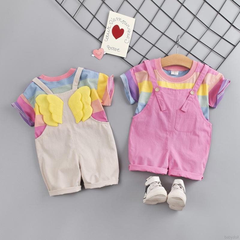Set quần áo họa tiết cầu vồng xinh xắn dành cho các bé