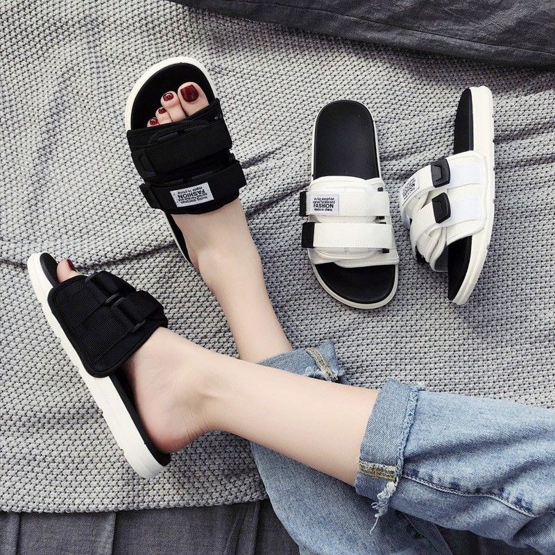 Dép quai ngang nam nữ unisex inviti Fashion quai dán mới
