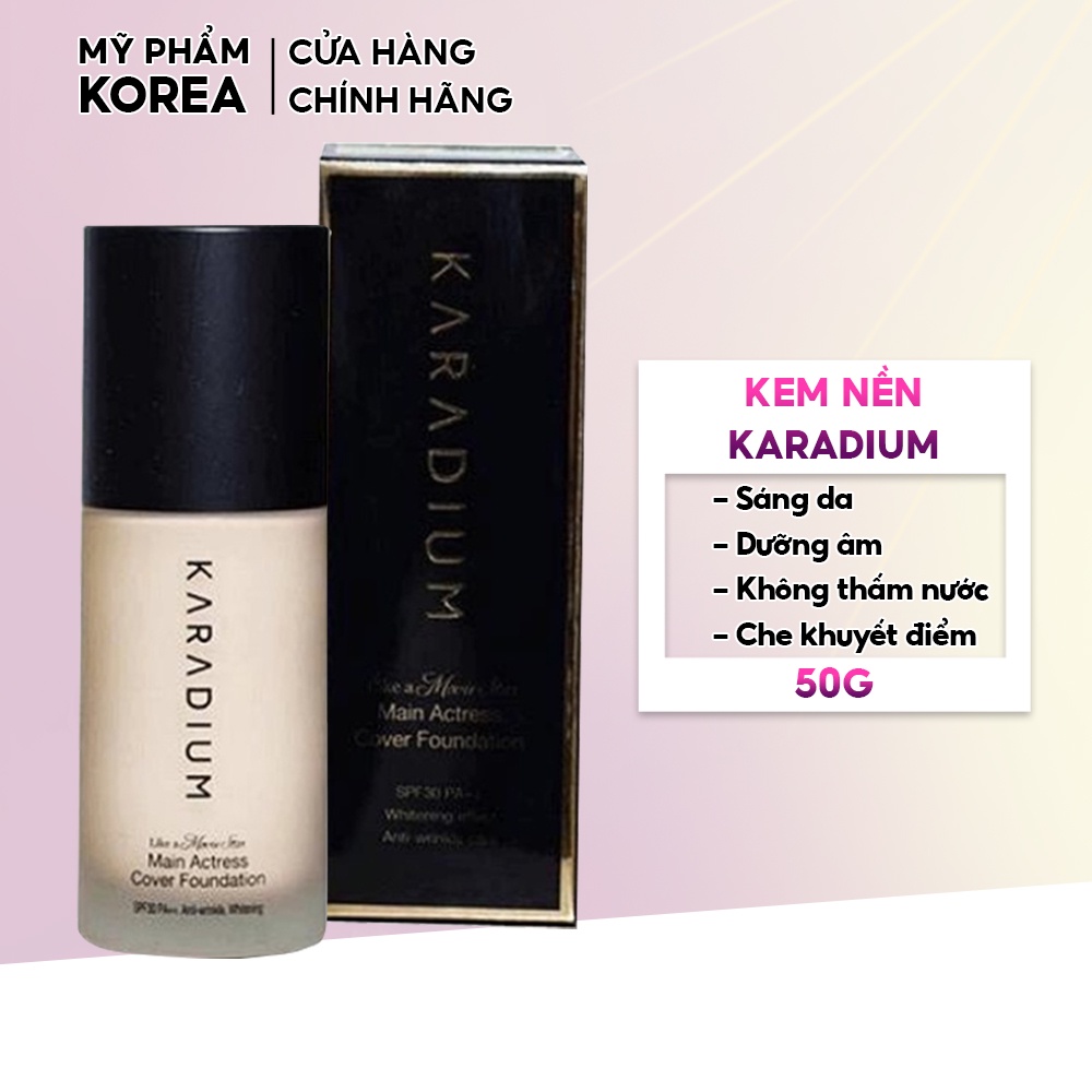 Kem Nền Lọ Che Phủ Cao Karadium Tông Tự Nhiên Like A Movie Star Cover Foundation SPF30 PA++ Hàn Quốc