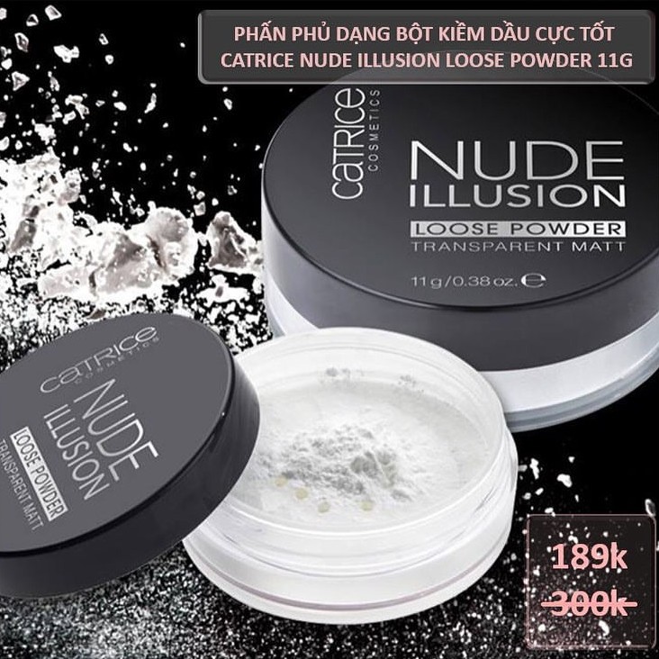 [Chuẩn Auth] Phấn Phủ Dạng Bột Kiềm Dầu Cực Tốt CATRICE Nude Illusion Loose Powder 11g