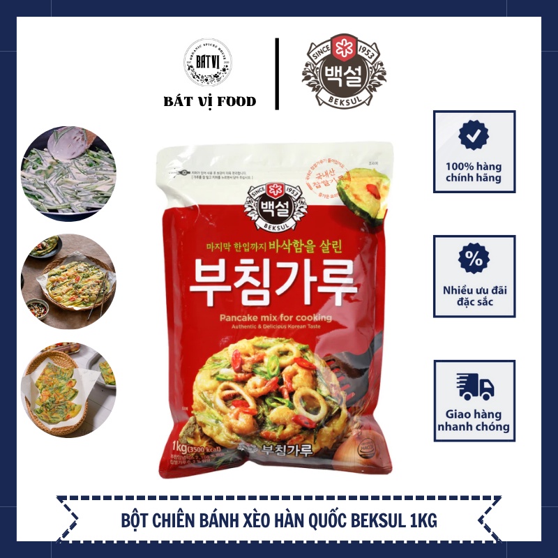 Bột bánh xèo làm bánh hành Beksul Hàn Quốc 1kg 부침가루