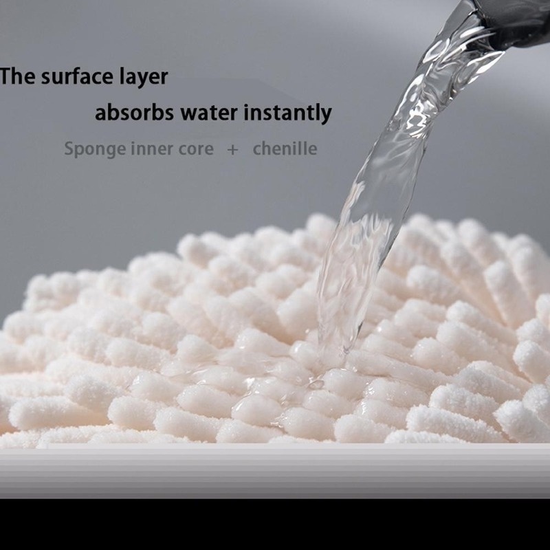 Khăn Lau Tay Bằng Sợi Nhỏ Mềm Thấm Hút Nhanh Khô Gắn Kèm Móc Treo Dành Cho Nhà Bếp Nhà Tắm