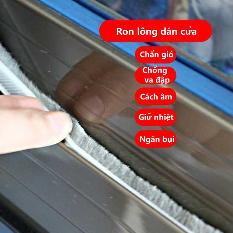 Ron lông  dán khe khung cửa sổ,cửa kính, tấm chắn chống bụi, gió, hơi điều hòa-Đơn vị bán 2M