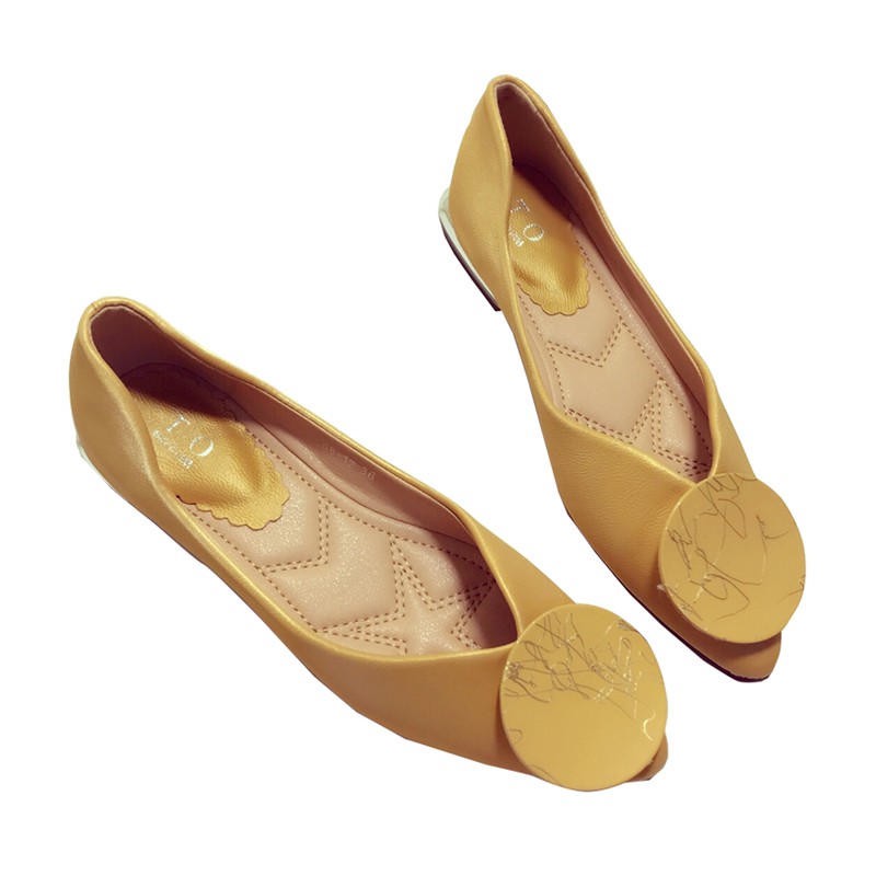 Giày Búp Bê Đế Mềm Đính Khóa Kim Loại Xinh Xắn Cho Nữ | BigBuy360 - bigbuy360.vn