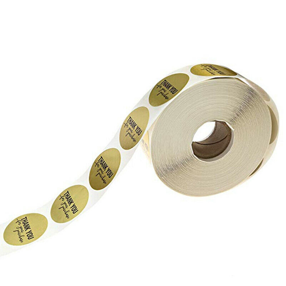 Cuộn 500 miếng dán trang trí in chữ Thank You độc đáo cho các bữa tiệc cưới Hongyu8866