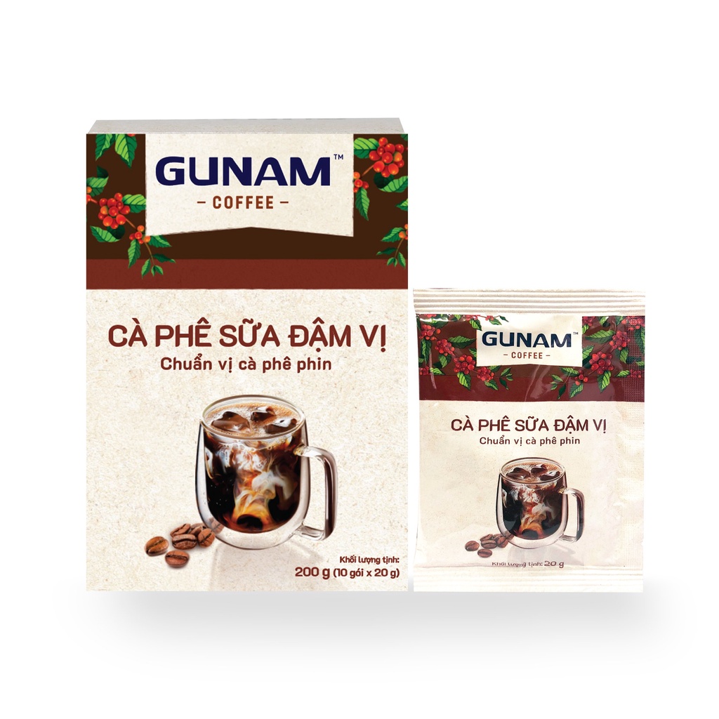 Combo cà phê sữa đậm vị GUNAM 200g + trà ô long nguyên vị GUNAM 62,5g | BigBuy360 - bigbuy360.vn