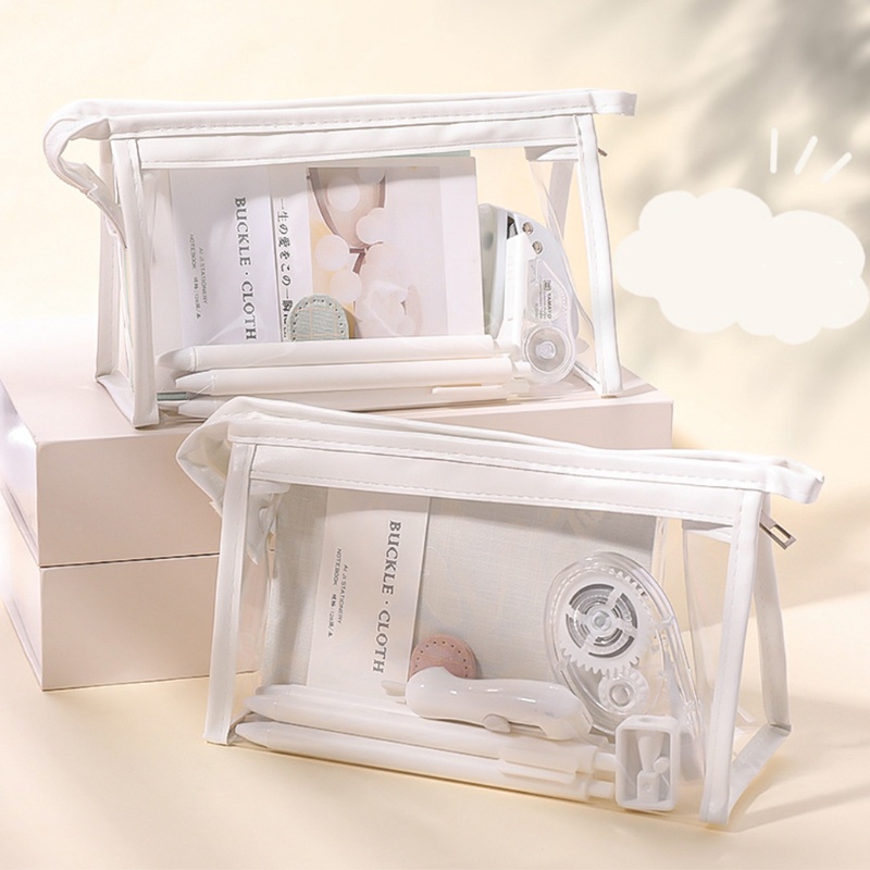 Túi đựng bút bằng PVC trong suốt hình tam giác in họa tiết dễ thương