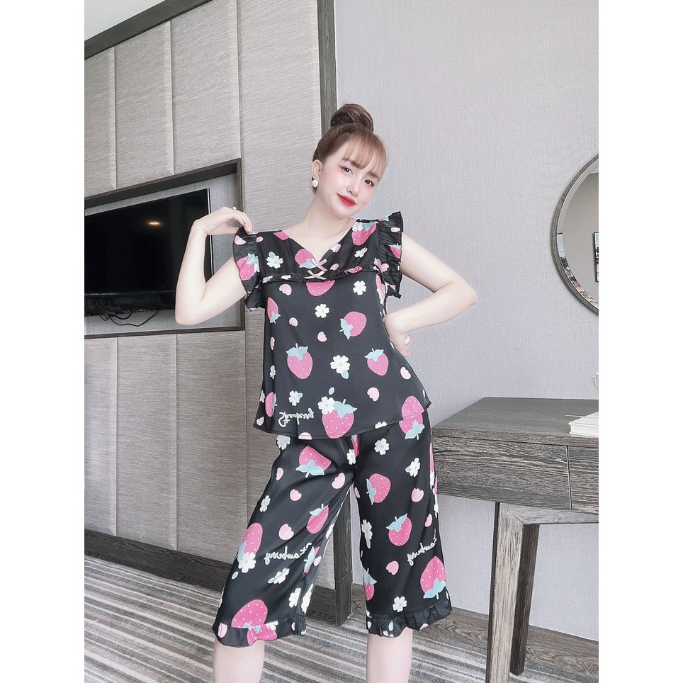 Đồ Mặc Nhà Pijama Lụa Latin Quần Lửng Freesize - HÀNG THIẾT KẾ