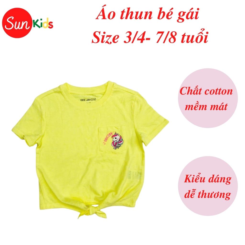 Áo thun cho bé gái, áo phông bé gái chất cotton mềm mát, size 3/4 - 7/8 tuổi - SUNKIDS