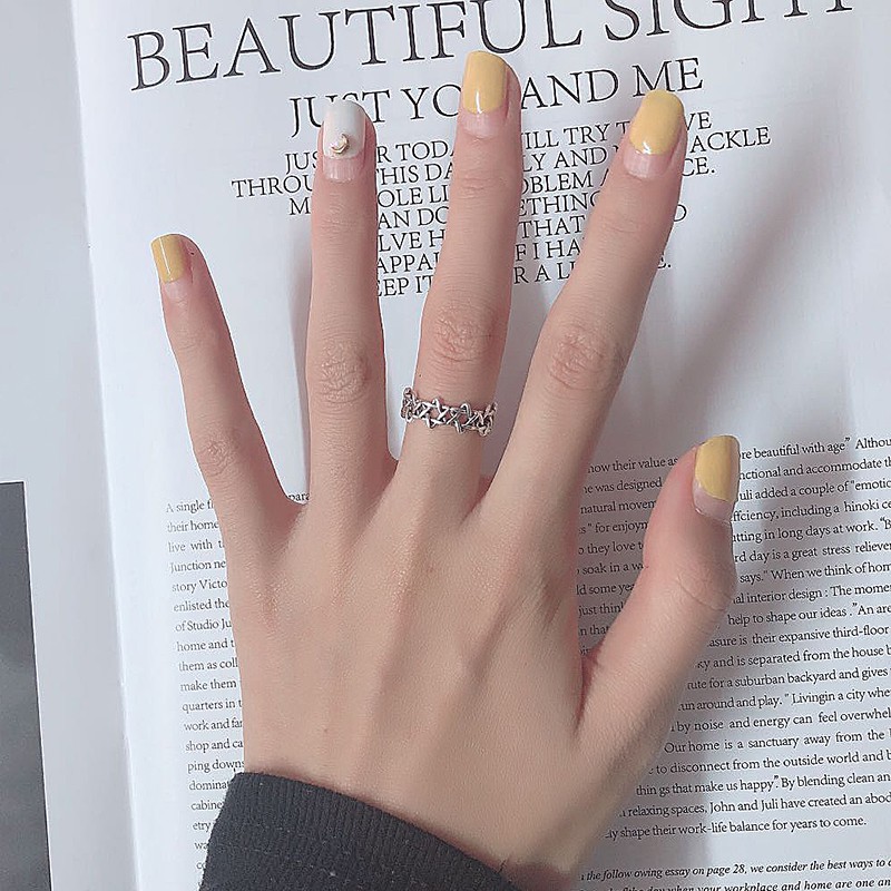 Nhẫn hình ngôi sao 6 cánh phong cách thời trang cổ điển