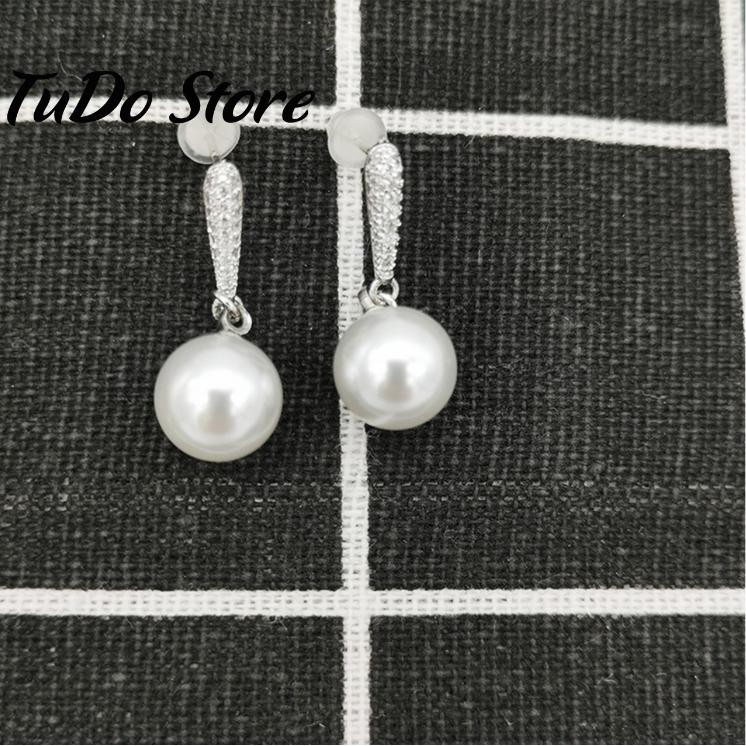 Khuyên tai, bông tai nữ Hàn quốc mạ bạc 925 hình hạt trai phong cách thời thượng HT5