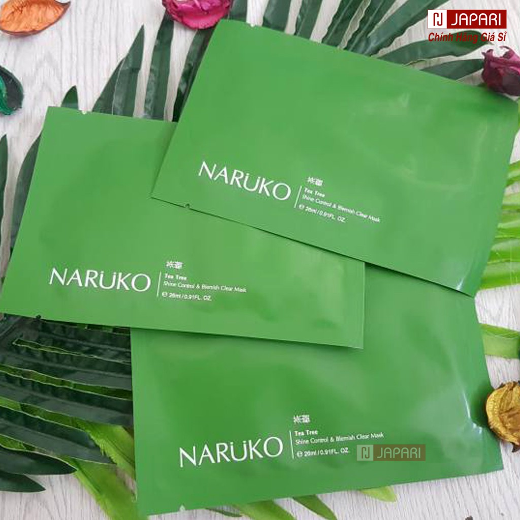 Mặt Nạ Naruko Dưỡng Da Chính Hãng BẢN ĐÀI LOAN -Hộp Mặt Nạ Dưỡng Cấp Ẩm Giảm Mụn Đầu Đen Tinh Chất Tràm Trà Japari