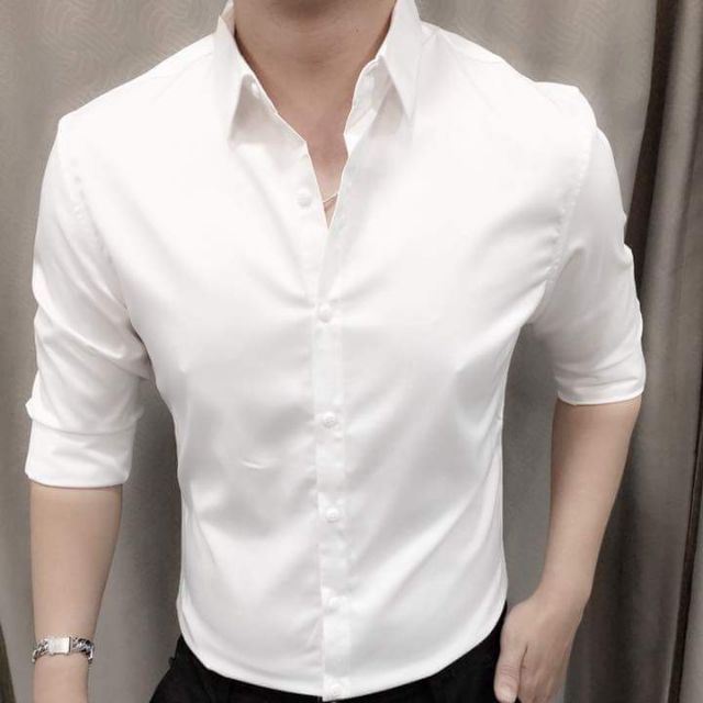 ÁO SƠ MI lụa nến cao cấp gấp hôp.Hàng VNXK.Sang trọng lịch lãm.