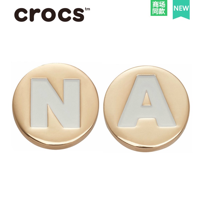 Crocs Phụ Kiện Trang Trí Giày Dép Bằng Kim Loại In Chữ Cái Tiếng Anh DIY