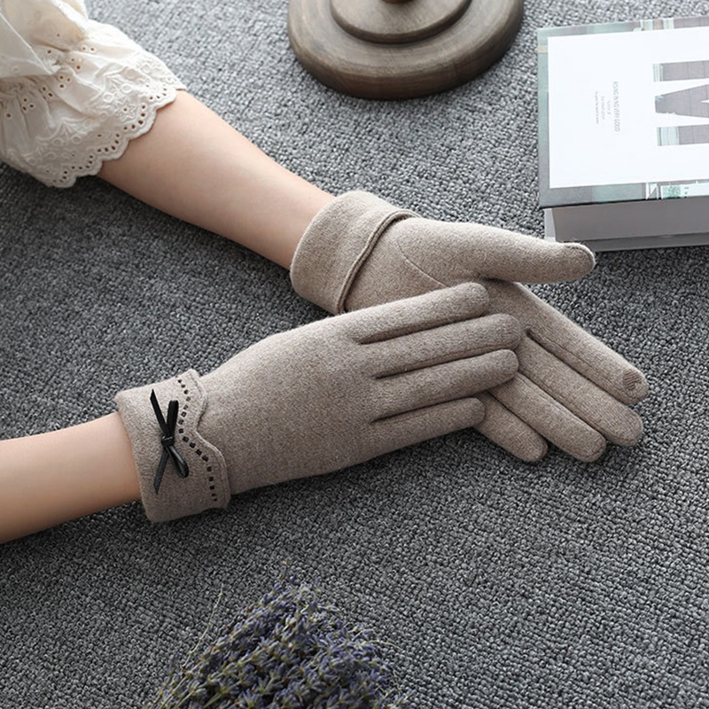 Găng Tay Lông Nhung Giữ Ấm Mùa Đông Có Thể Dùng Màn Hình Cảm Ứng Dễ Thương Dành Cho Nữ