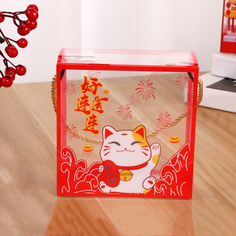 LAKAMIER Túi Đựng Bánh Quy / Quà Cưới / Năm Mới Phong Cách Trung Hoa Có Tay Cầm