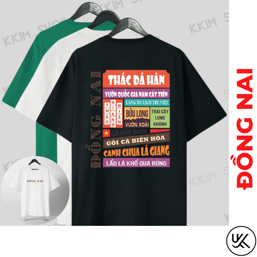 Áo thun tay lỡ ĐỒNG NAI, Áo phông 63 tỉnh thành Form rộng oversize, chất liệu Cotton KKIMSHOP