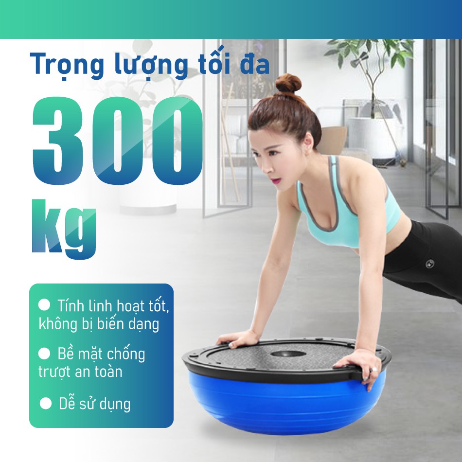 BG Bóng tập YOGA PINK bóng tập thể lực thăng bằng BALL BALANCE Bosu Tặng bơm bóng