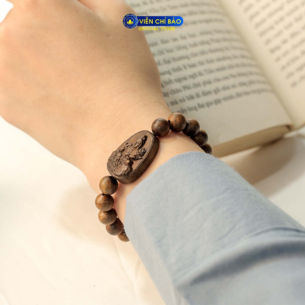 Vòng tay trầm hương indo Phật bản mệnh nam nữ thời trang phụ kiện trang sức Viễn Chí Bảo V000808