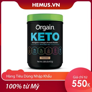 Protein ORGAIN Keto Collagen Protein Powder - Hương Chocolate (Date 01/22) x 400gr