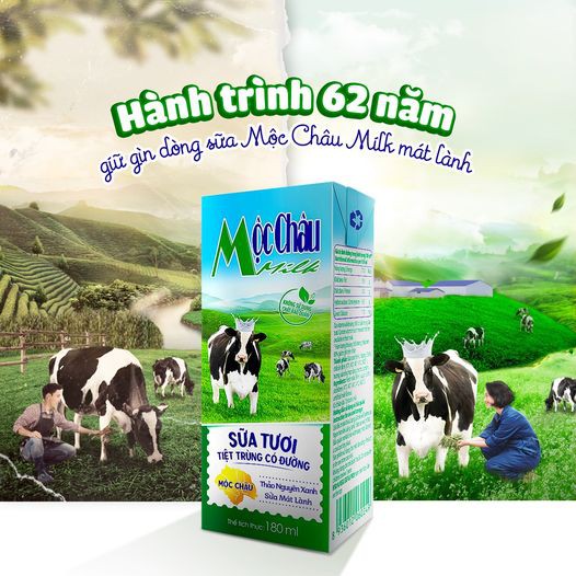 [Chính hãng - Date mới] Sữa tươi Mộc Châu Milk, Sữa tươi nguyên chất các vị lốc 4 hộp x 110ml