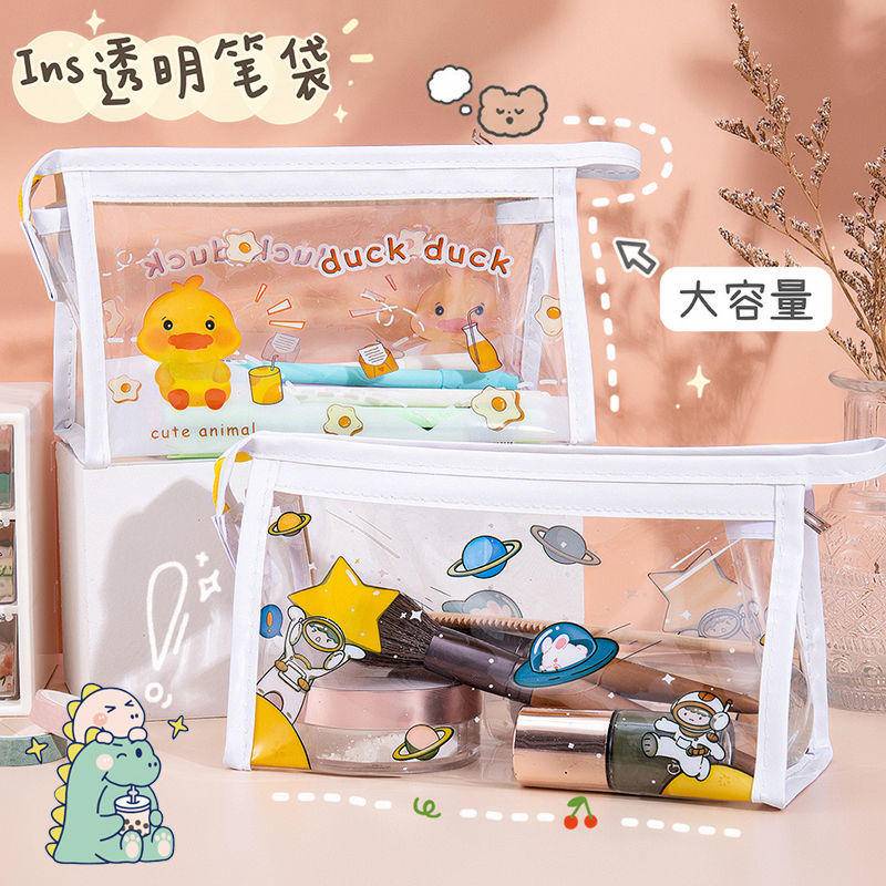 ⭐ iLado ⭐  Túi đựng bút trong suốt cute túi nilong/PVC theme chủ đề nhân vật túi zip nhỏ hộp vải đựng đồ Hộp đựng hộp bút hologram bút cute bọc zip tiểu an văn phòng phẩm Đa Dụng túi đựng đồ dùng cá nhân hình