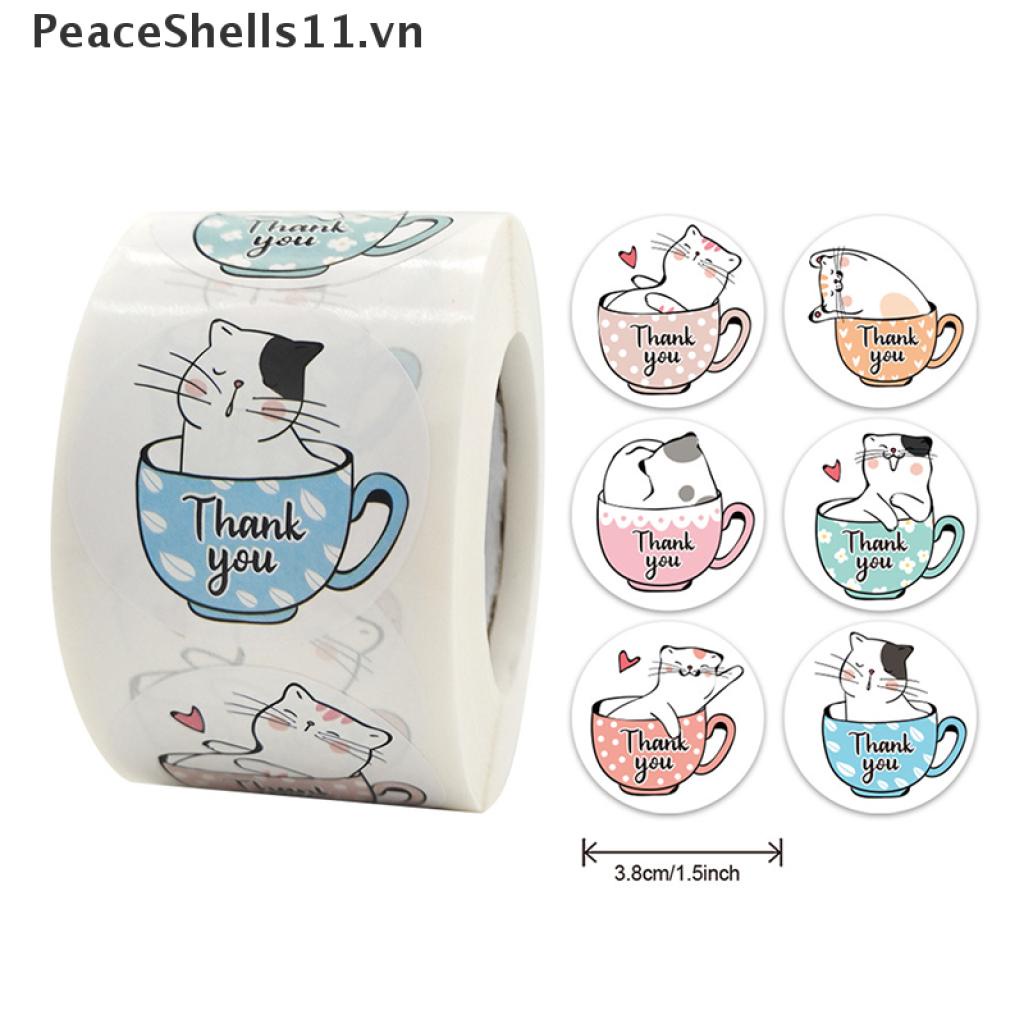 [PeaceShells11] Hình Dán Hoạt Hình thank you Kawaii Kids 500pcs