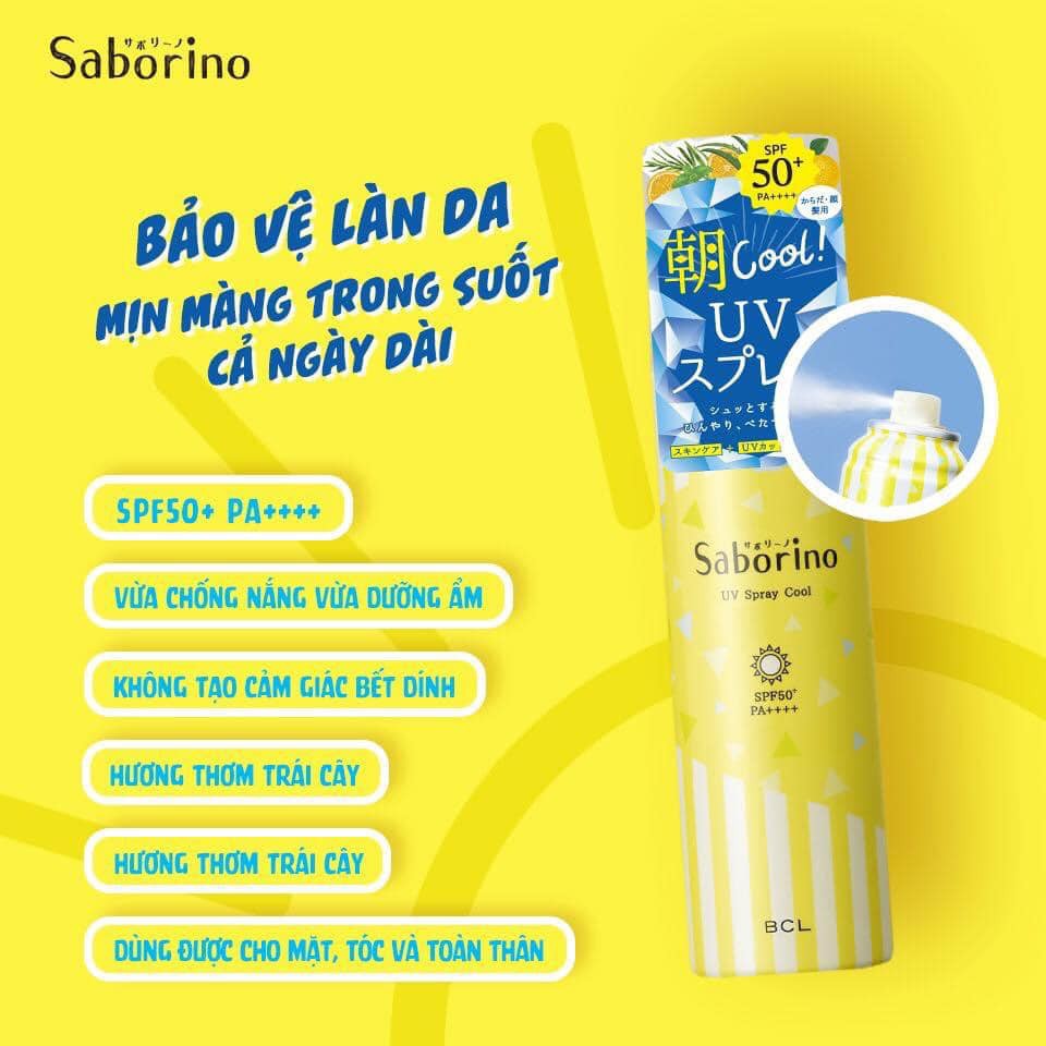 Xịt Chống Nắng Saborino Morning Uv Spray Cool SPF50+ PA++++