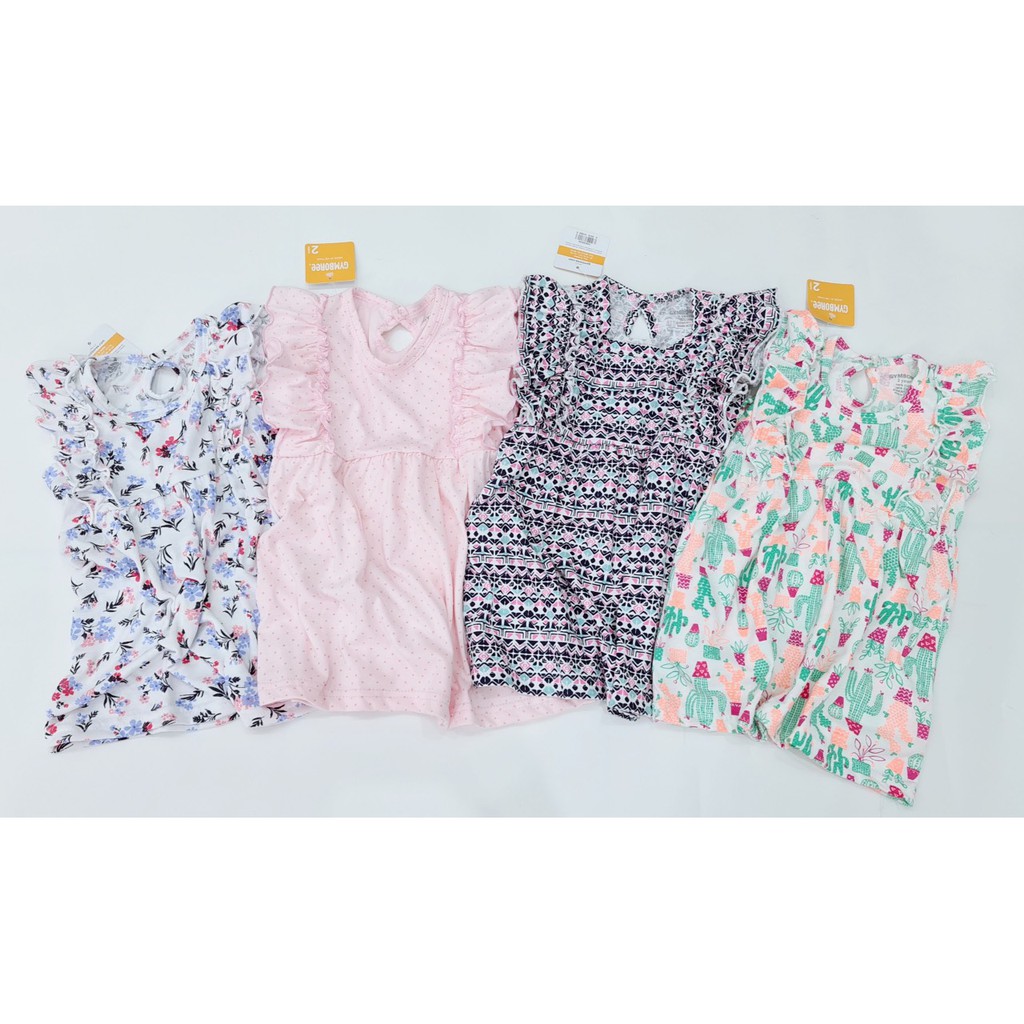 Đầm cotton thun mềm size nhí, hàng xuất Hàn cho bé gái 9-19kg