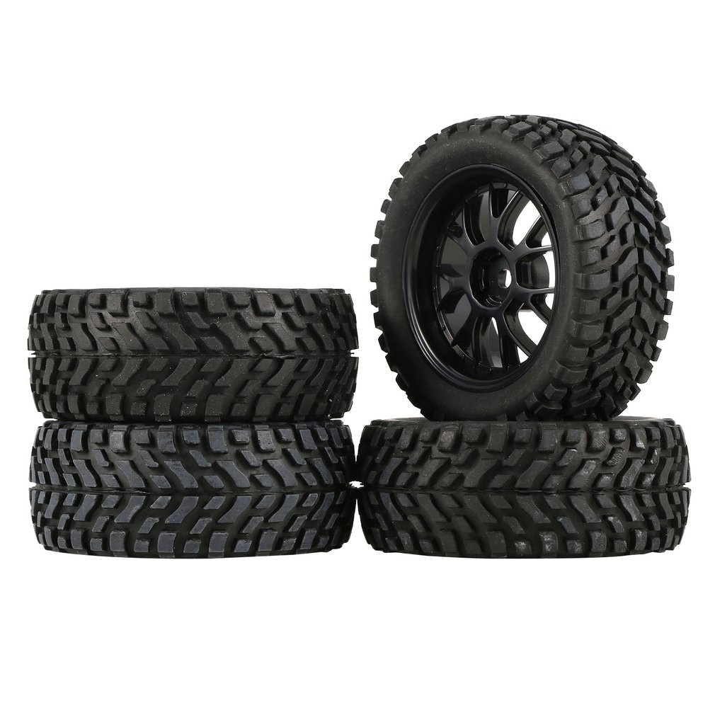 4 cái 75mm Cao su Rally leo Xe địa hình Vành bánh xe và Lốp Hex cho MN99S HSP HPI Wltoys 144001 RC Car
