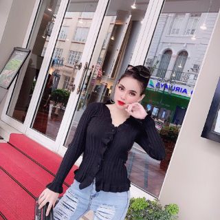 Áo cardigan len bánh bèo