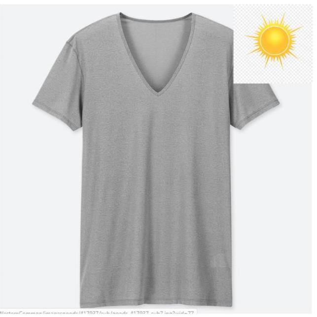 Áo thoát nhiệt cho Nam Airism Uniqlo cổ tim cộc tay